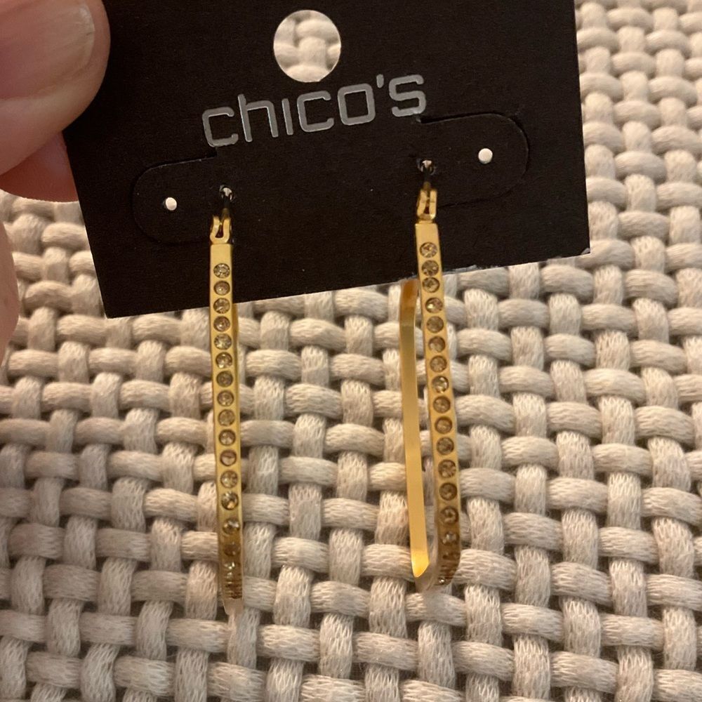 0091-Chico's‎ Gold Hoop Earrings